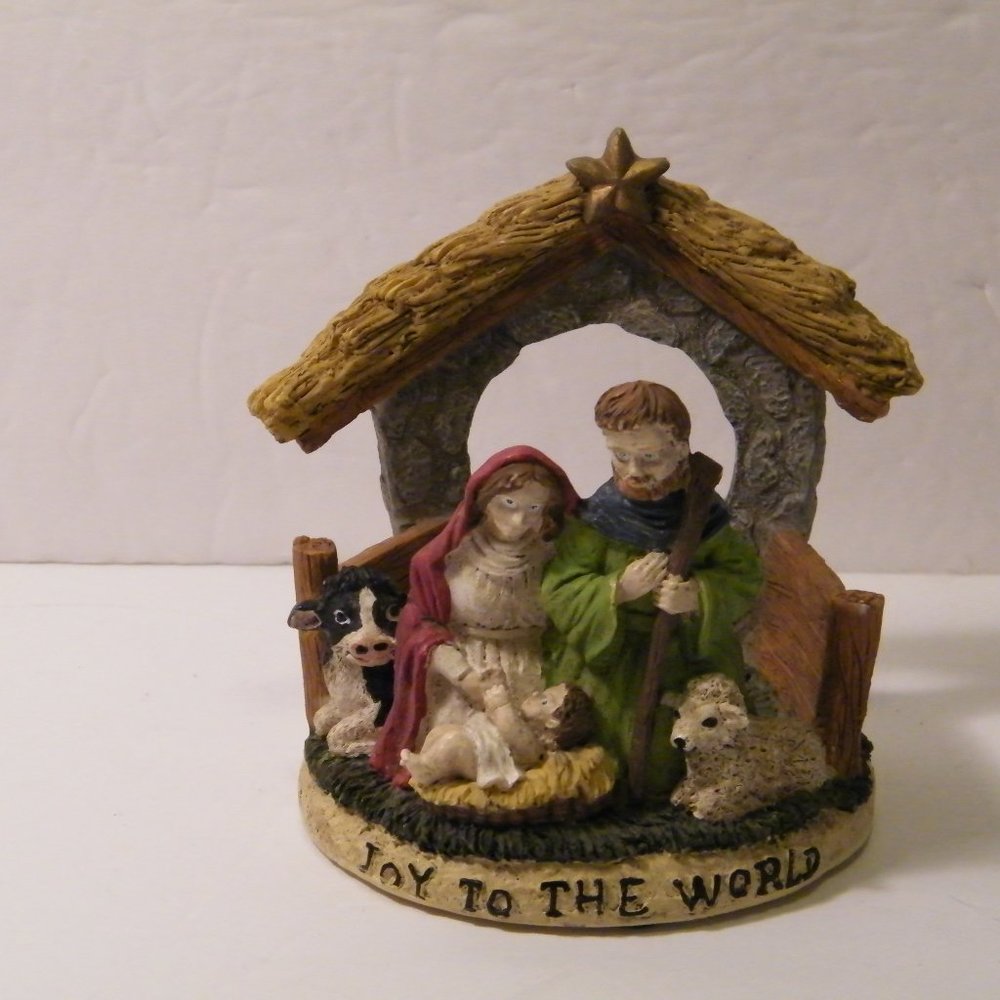 Nativity Votive Holder Joy To The World Christmas Decor
